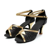 Для женщин женские Бальные вечерние туфли с открытым носком для латиноамериканских танцев, танго Обувь, сандалии обувь на высоком каблуке 5 см/7 cm Внутренняя защита от атмосферных воздействий Сальса обувь