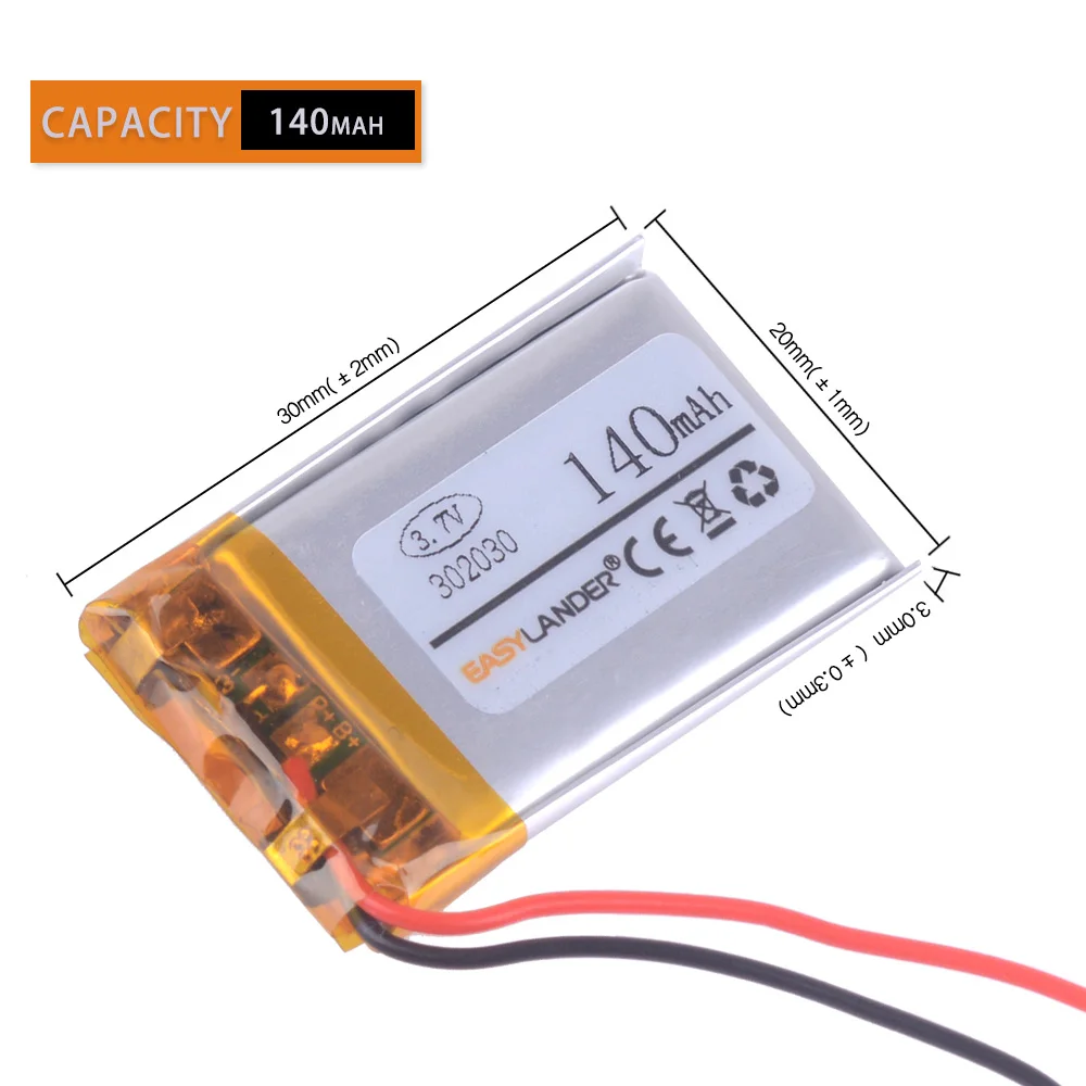 3 7 В литиевая батарея 302030 032030 140 мАч MP3 MP4 GPS Bluetooth сотовые Аккумуляторы для игрушек