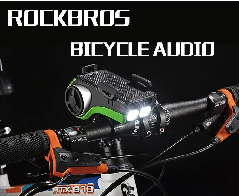Sale RockBros Bicycle Accessories Smart Bike Light Bell Waterproof Bike Phone Holder Bluetooth Sensor Lights Multi 8 in 1 Usb Charger 2