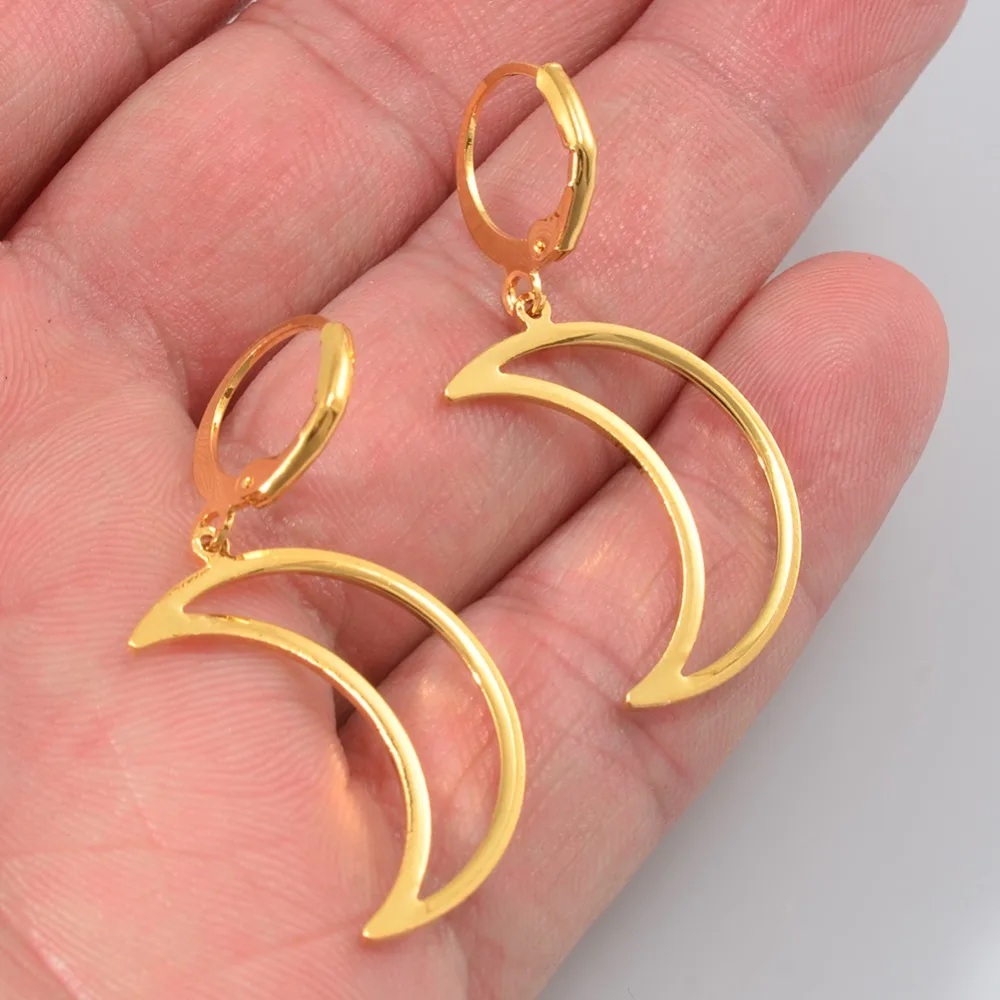 Серьги-гвоздики anniyo цвета золота с Луной для женщин и девочек, серьги праздничные подарки, Австралия, Новая Зеландия, Кирибати, ювелирные изделия, подарки#006009