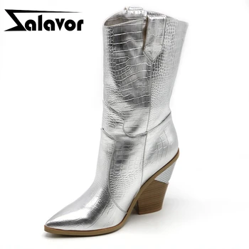 

ZALAVOR Size 33-46 Women Ankle Boots Winter Warm Add Fur Sexy Pointed Toe Brand New Designer Shoes Women High Heels Boots