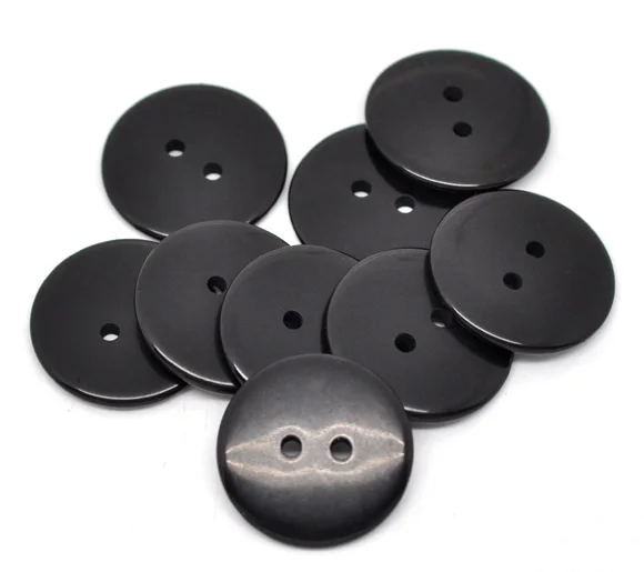 

Black 2 Holes Round Resin Sewing Buttons Scrapbooking 23mm,50PCs