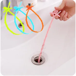 

2Pcs Smile Design Colorful Toilet Kitchen Sewer Pipe Blockades Cleaning Plastic Drain Buster Plunger Hooks Free Shipping