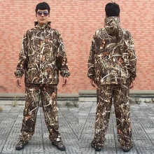 Мужская камуфляжная водостойкая ветрозащитная охотничья одежда, дышащая охотничья тактическая одежда, костюм снайпера, камуфляжная одежда