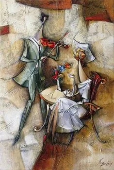 

Modern Wall Handmade Oil Painting Art Picture Dinner Restaurant Room Music Abstract figure Decorative Canvas Painting No Frame