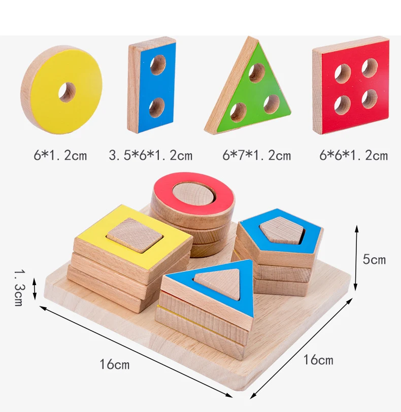 Деревянная игрушка в геометрической форме, познавательный, на поиск соответствия колонны обучающая доска Детские Развивающие головоломки строительные блоки игрушки для детей