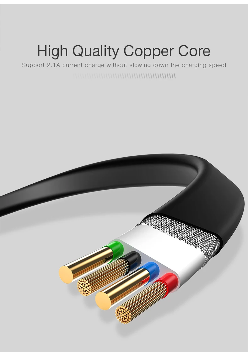 Cafele плоский usb type-C кабель для быстрой зарядки usb type-C кабель для Xiaomi huawei samsung usb type-C кабель DC 5 В 2A