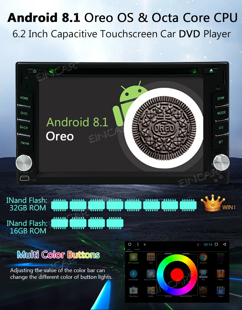 Discount Navigation Support 3G 4G WiFi Mirror Link 1080P OBD2 SWC Dual Camera Eincar Android 8.1 Oreo OS Car Stereo Double Din 6.2 Inch 1 Discount Navigation Support 3G 4G WiFi Mirror Link 1080P OBD2 SWC Dual Camera Eincar Android 8.1 Oreo OS Car Stereo Double Din 6.2 Inch 1