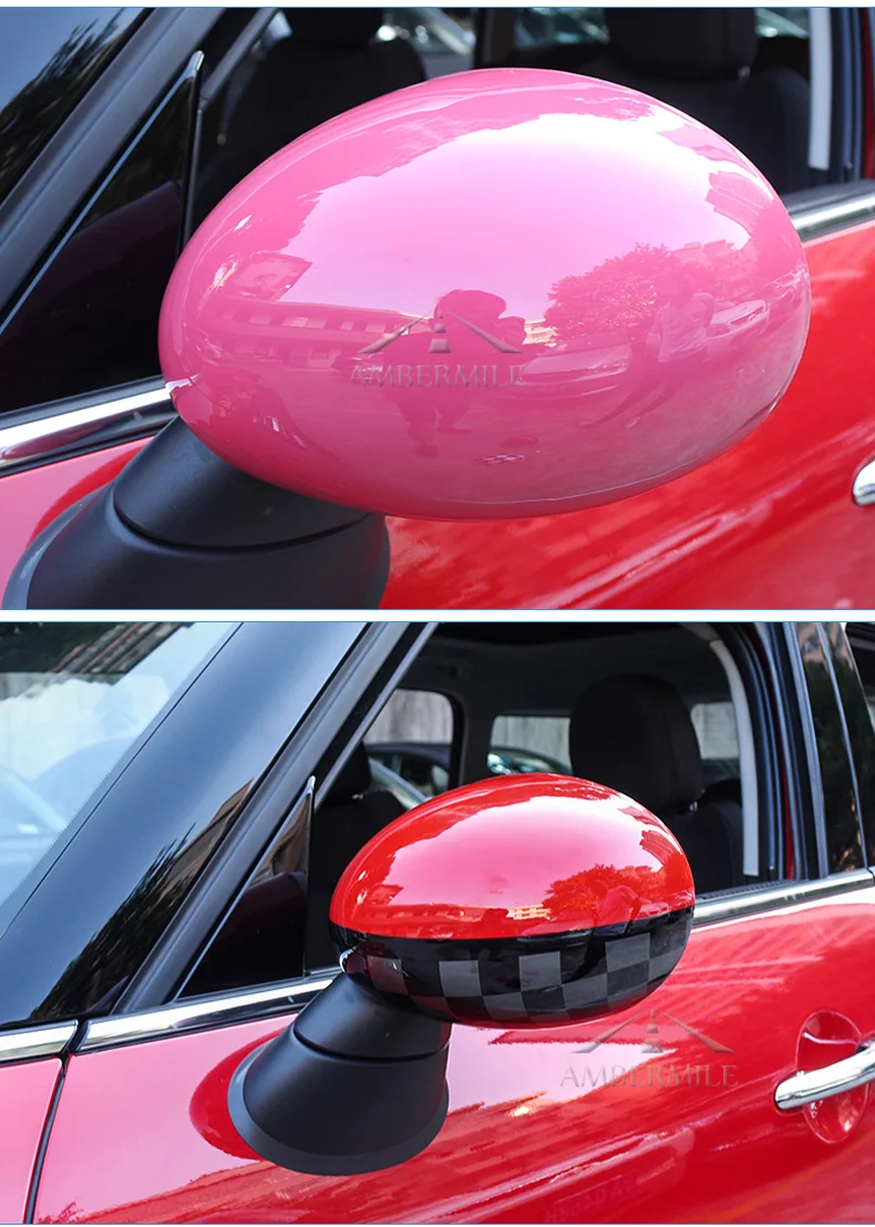 ABS Car Rearview Mirror Cover Shell Housing Sticker Decoration for Mini Cooper R56 Clubman R55 Accessories Car Styling (6)