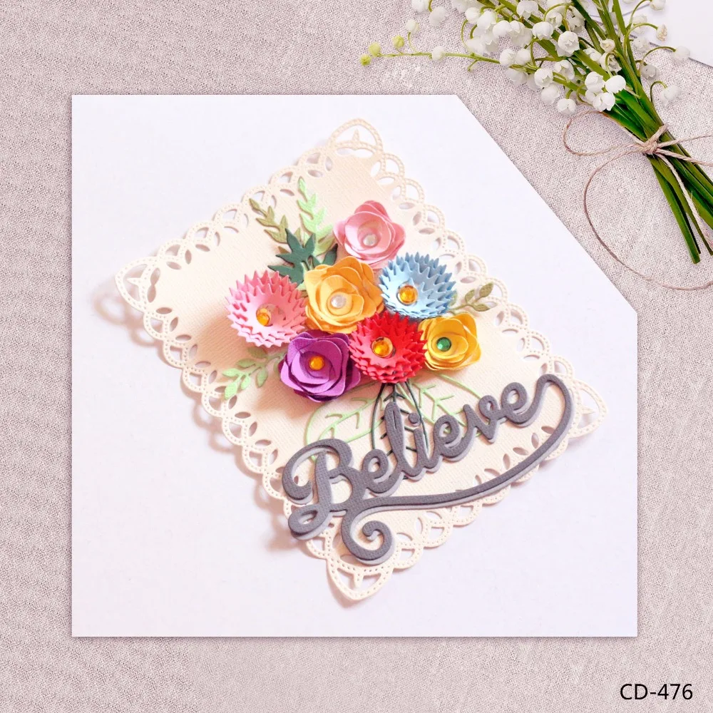 

Zhuoang Metal Cutting Dies Believe Seal for DIY Scrapbooking Photo Album Card Making DIY Decoration Supply