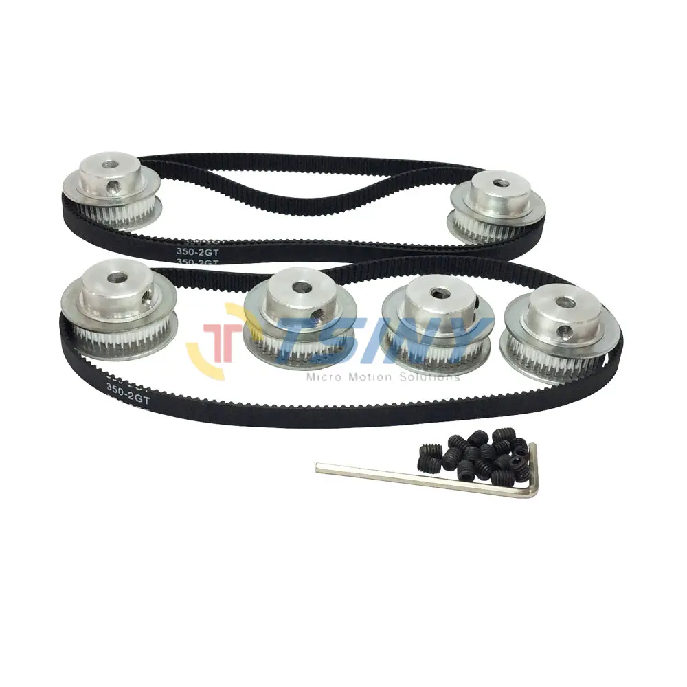 

6pcs / set 40 Teeth 2GT Timing Belt Pulley Bore 5mm 8mm + 3pcs GT2 Timing Belts Length 350mm Width 6mm 175 Teeth Pitch 2mm