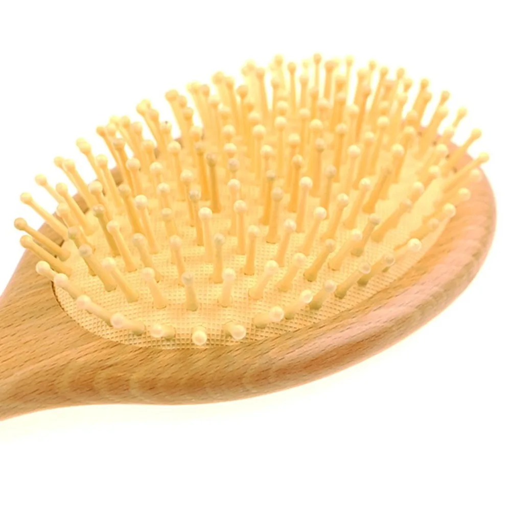 Бытовые деревянный массаж головы Detangling щетки Антистатические волосы прямые расческа деревянная щетка для волос гребень