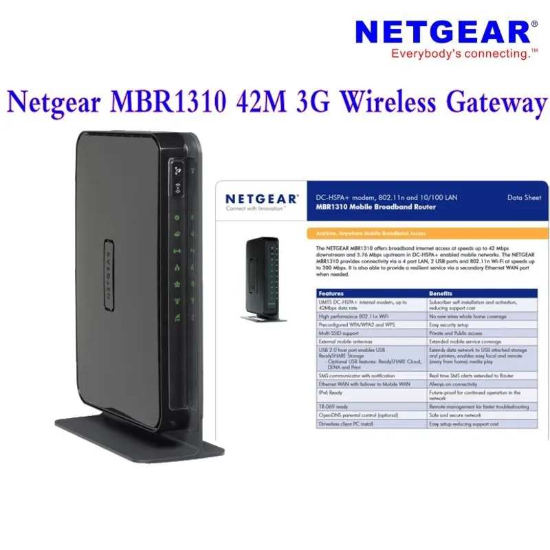 Разблокированный Netgear MBR1310 DC-HSPA 42 Мбит/с мобильный широкополосный 3g Wi-Fi маршрутизатор