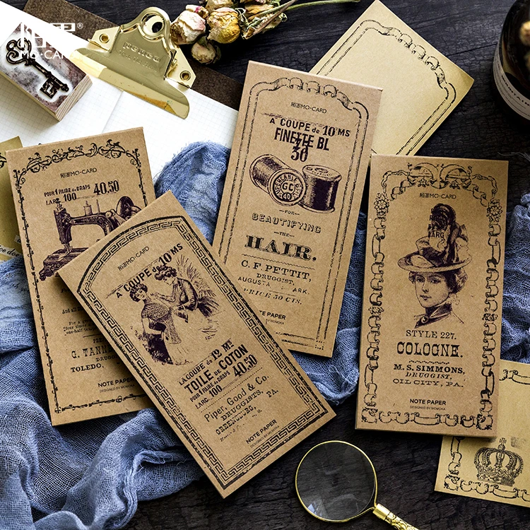 

30 Sheets Retro Color Kraft Paper Self Adhesive Memo Pad Stone Style Sticky Notes Bookmark School Office