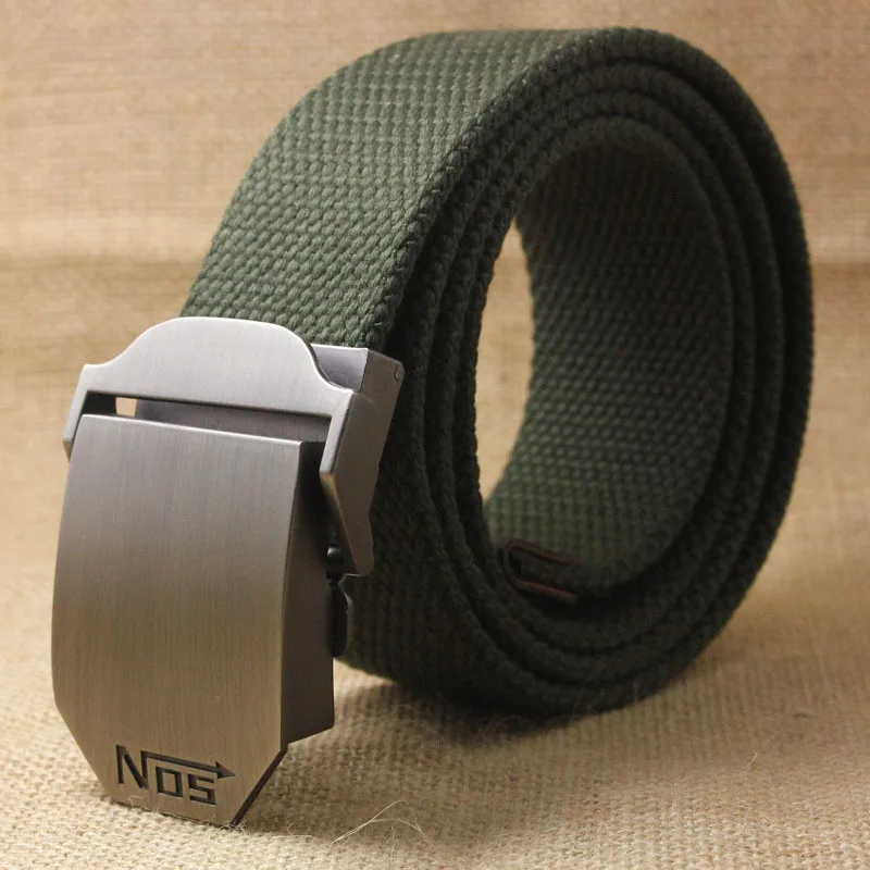 Unisex tactical belt Top quality 4 mm thick 3.8 cm wide casual canvas belt Outdoor Alloy Automatic buckle Men Belt 110-140cm genuine leather belt Belts