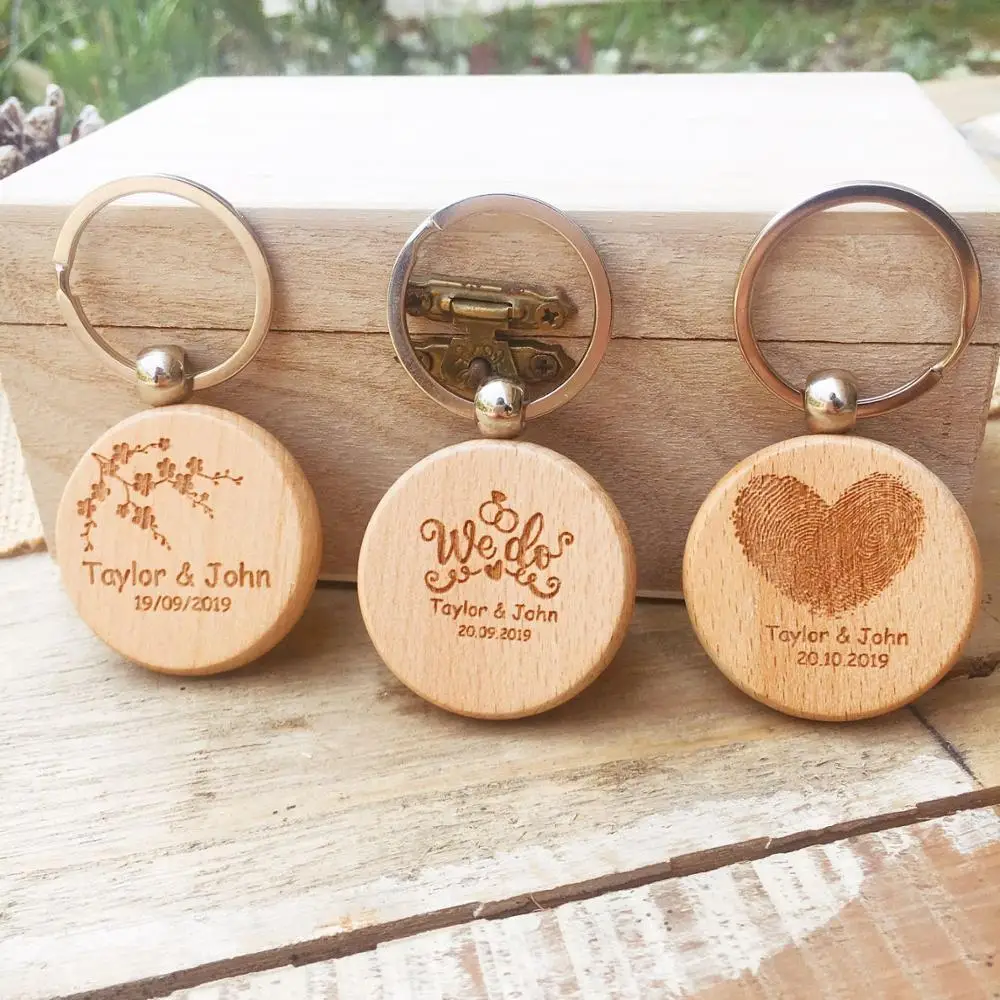 

10pcs Personalize name tag Keychain Engraved Wood Key chain Graduation gift Advertising promotion gifts wedding favors gifts
