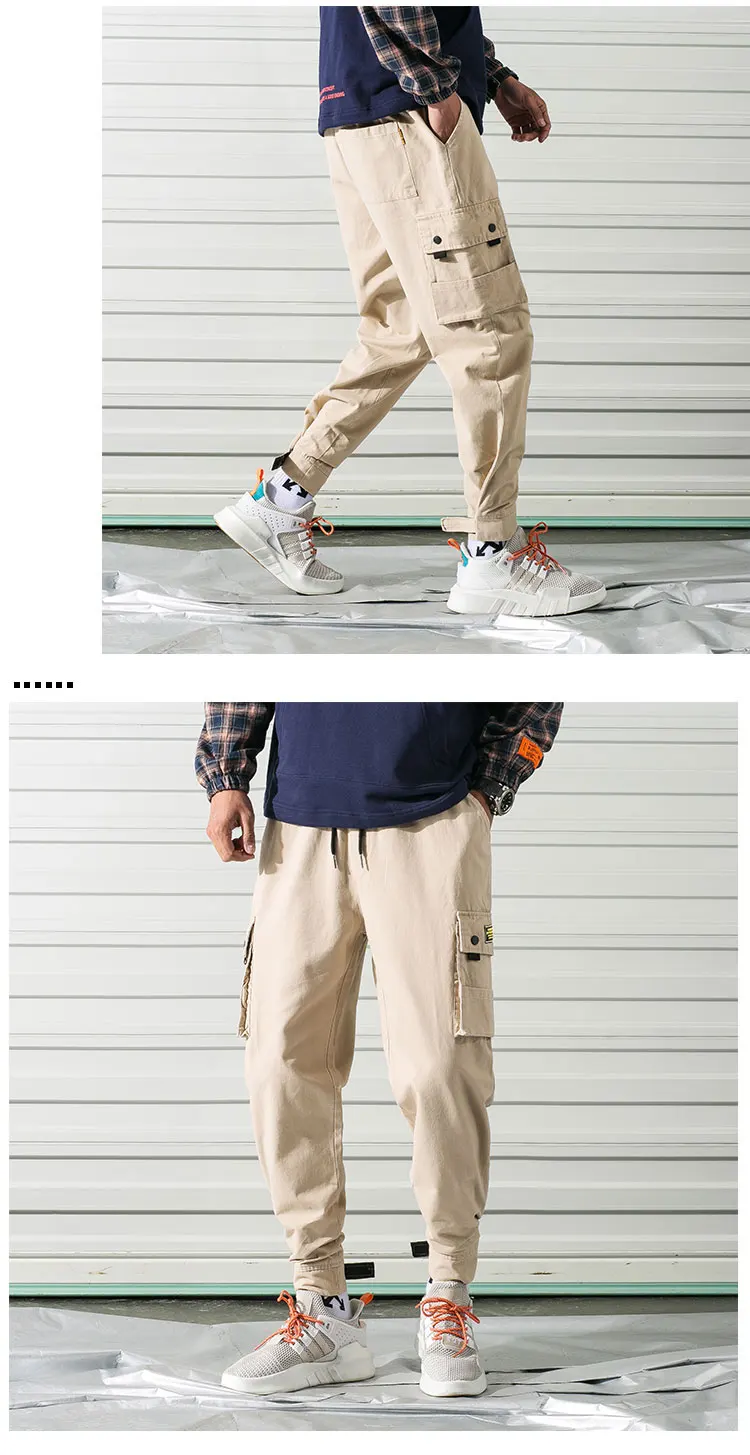 Тактический Брюки для девочек мужской 2019 Новый тренировочные штаны с резинкой в талии модные свободные хип хоп брюки карго мужчины