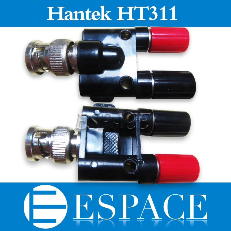 

HT311 New BNC Male Plug to 2 dual Jack Female Coaxial Connector for Hantek Tektronix etc. free shipping
