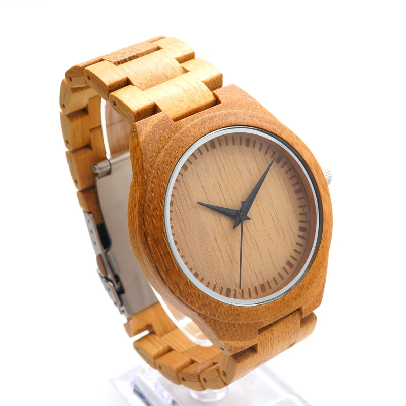 Brand Mens Watch BOBO BIRD Full Bamboo Wristwatches with Bamboo Band Japan Move' 2035 Quartz Wood Watch for Men as Gifts C-D19