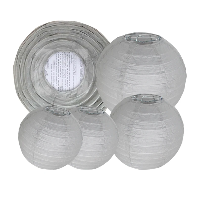 10 Pieces Per Lot Powder Grey Round Paper Lantern Themed Wedding 10 Pieces Per Lot Powder Grey Round Paper Lantern Themed Wedding Birthday Party Decoration Favor