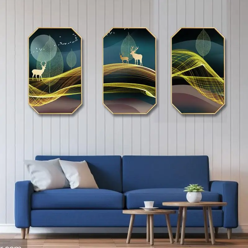 

European and American style Living room decorative painting Creative minimalist sofa background wall Triptych bedroom painting