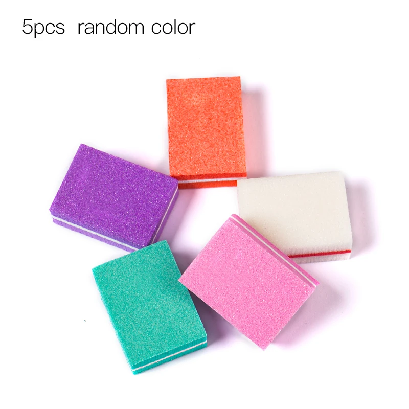 50 шт Двухсторонние мини пилочки для ногтей цветные губки для ногтей Шлифовальные буферные полоски случайный маникюр с полировкой инструменты - Цвет: BS00702