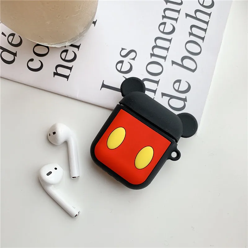 Милый мультяшный Микки Минни беспроводной Bluetooth силиконовый чехол для Apple защитный чехол для airpods Air Pods наушники сумка брелок