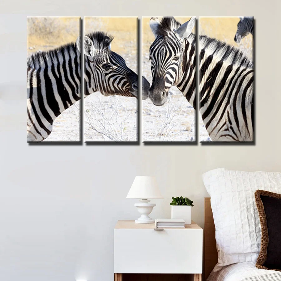 

Gift Art Wall Decor Strikingly Beautiful Variant of the Zebra Lovers' Picture Print Painting Canvas Artwork Office Home Decor