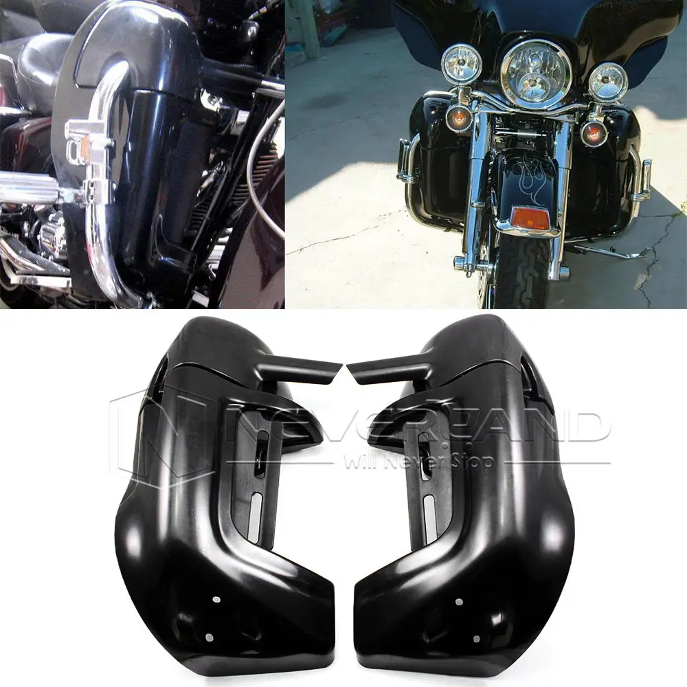 Painted Black Lower Vented Leg Fairing Glove Box For Harley Road King