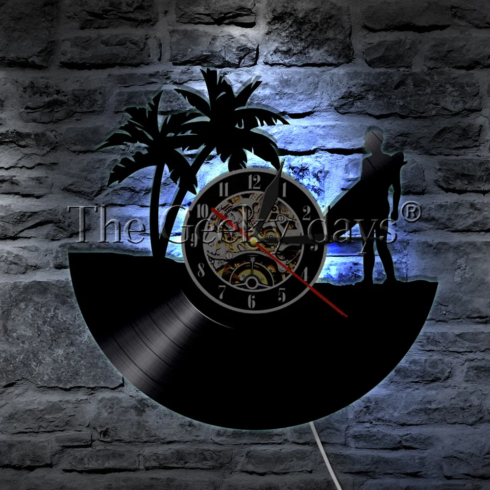 1 шт. настенные часы с виниловой пластиной для серфинга|wall clock|record wall clockvinyl record clock |