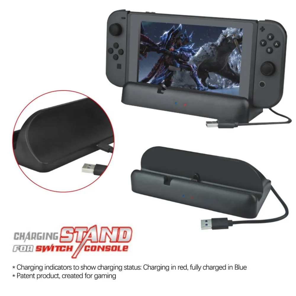 

Portable USB Adjustable Game Charging Stand Game Console Charging Base Dock Station For Nintendo Switch For Switch Host Charger
