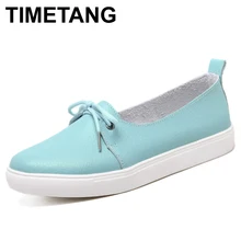 TIMETANG поступление весна милые однотонные женские туфли из натуральной кожи женские туфли на плоской подошве цвета тонкие туфли-лодочки женские универсальные лоферы
