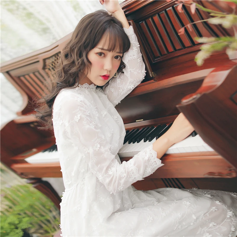 2017 new autumn and winter ladies sweet Flowers Chiffon Long sleeves Lace dress white high waist dresses long-white-lace-dress 2017 new autumn and winter ladies sweet Flowers Chiffon Long sleeves Lace dress white high waist dresses long-white-lace-dress