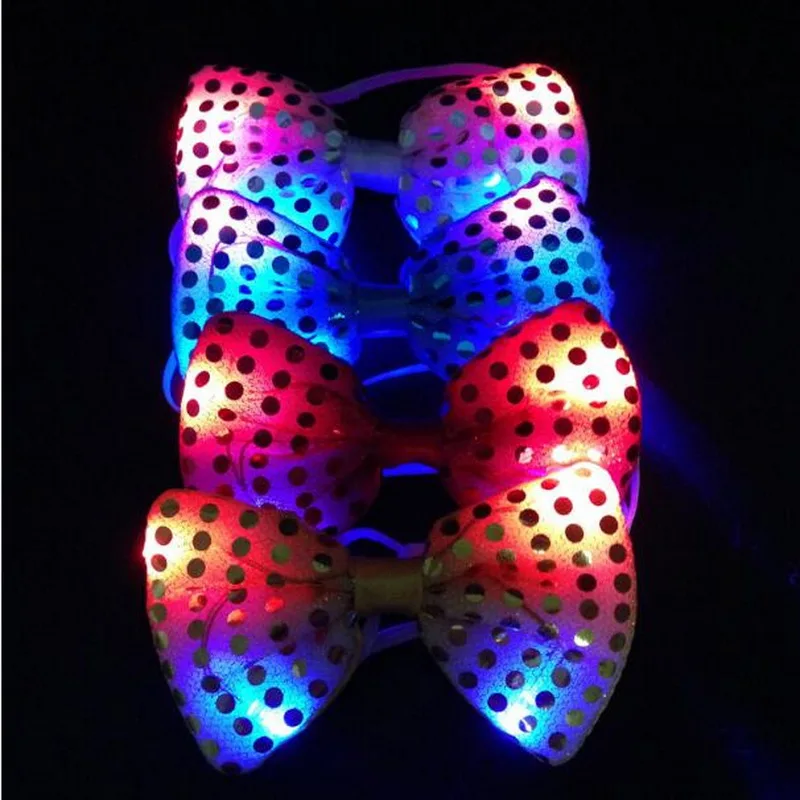 Модный дизайн 1 шт. мужской женский мигающий светильник галстук-бабочка светодиодный вечерние светильник s Блестящий галстук-бабочка светящийся реквизит свадебное украшение