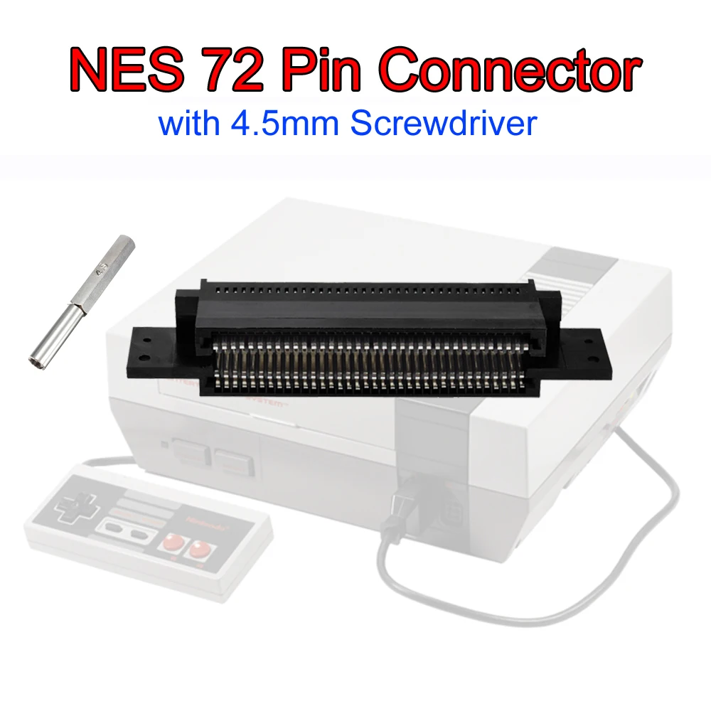 

NES  Connector  72 Pin replacement Connector Cartridge Slot for 8-bit Nintendo NES System with 4.5mm Screwdriver