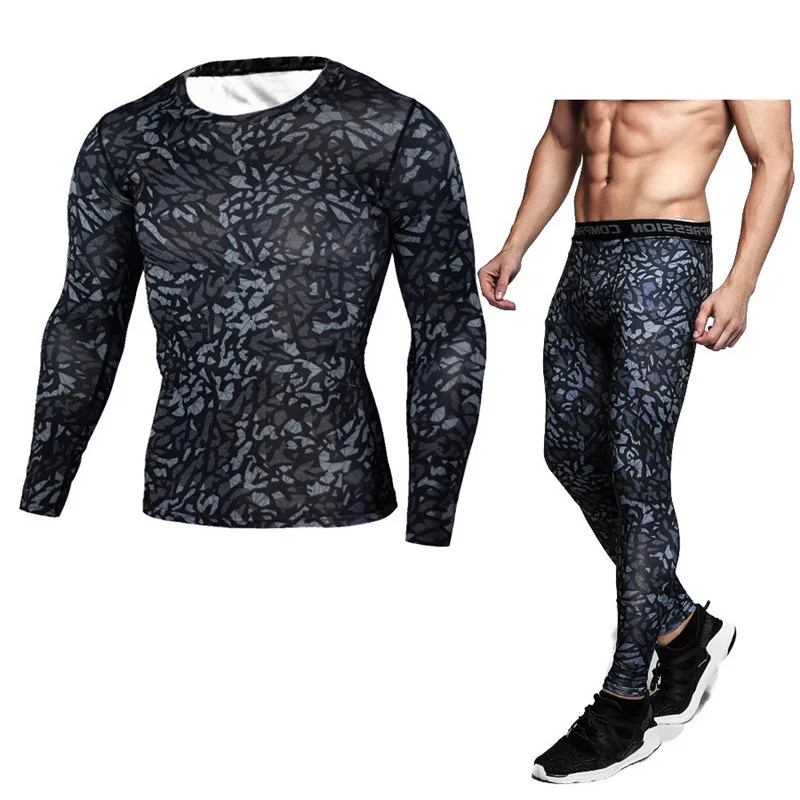 Aismz New Winter Thermal Underwear Sets Men Quick Dry Anti-microbial Stretch Men's Thermo Underwear Male Warm Long Johns Fitness mens thermal underwear Long Johns