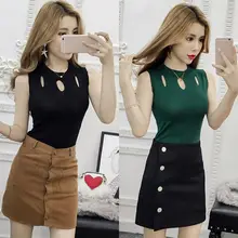 Новое Открытое платье без бретелек без рукавов свитер женские чувство универсальные плотные женские shirtq1