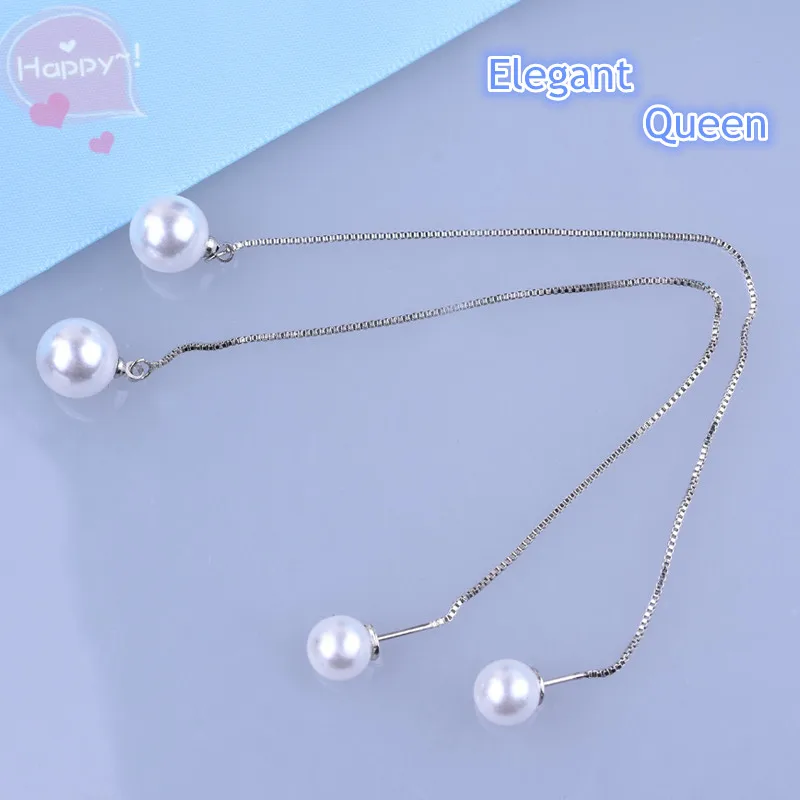 

New Trendy imitation pearl stud earings for woman gift Elegent long earings ear hanging ear line Jewelry wholesale