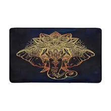 Винтажный стиль слон с лотосом мандалкороной Противоскользящий дверной коврик Домашний Декор персонализированный внутренний входной коврик Резина