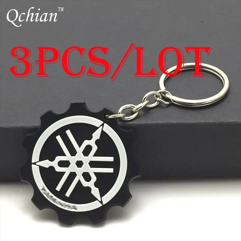 

3pcs/lot Motorcycle Accessories Keychains for Men Gift Rubber Stainless Steel Key Chains Ring for Men Car Keyholder