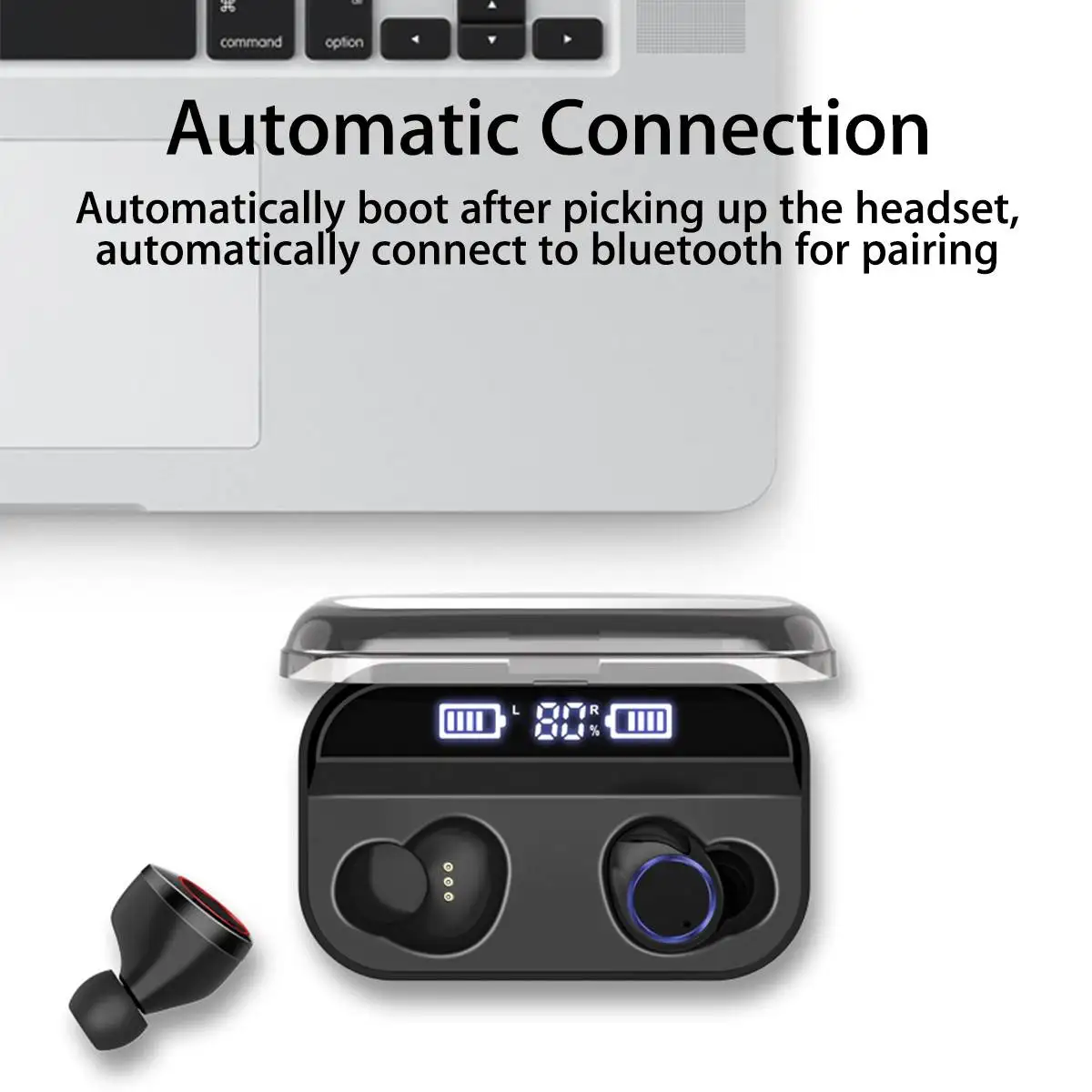 TWS беспроводной bluetooth 5,0 наушники светодиодный дисплей HiFi Smart Touch IPX7 водонепроницаемые наушники гарнитура 4000 мАч зарядная коробка
