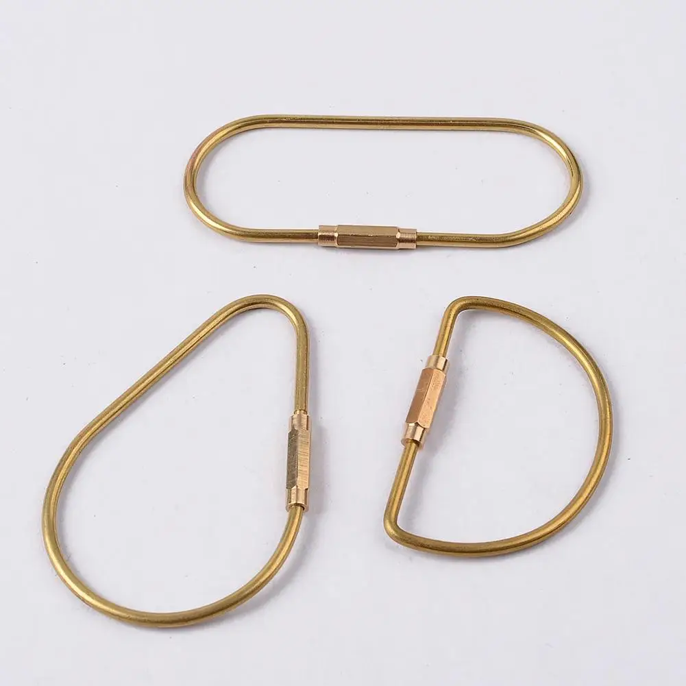 

Vintage Brass Geometric Loop Keychain Key Organizer Holder Keyring Decoration