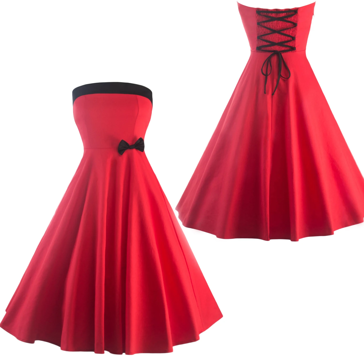 black and red one piece dress
