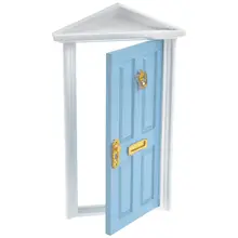 1/12 кукольный домик миниатюрная 4-панельная внешняя деревянная дверь Steepletop с аппаратной нокплей слот для письма Inwardly открытая 4 вида цветов