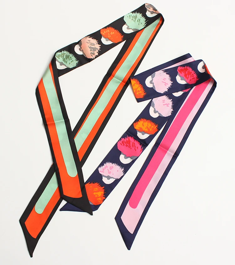 

Eyes Print Fashion Lady High Grade Silk riband Bags Skinny Scarf Small Ribbon Long Hair Band Bandeaus ZSBD86 Drop Shipping