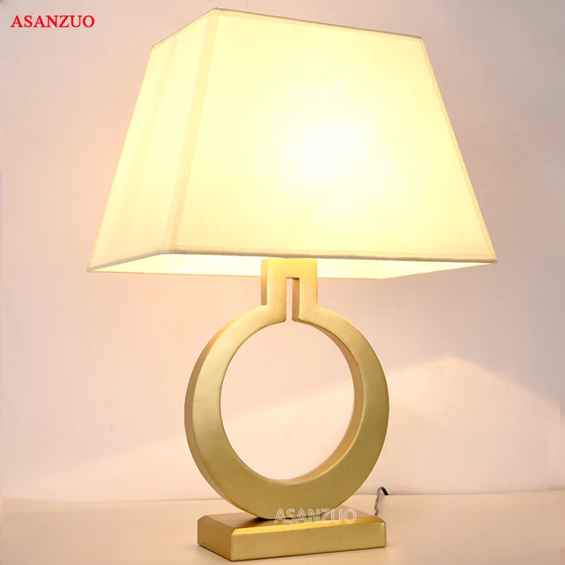 American modern luxury villa gold table decorating table lamp Nordic retro bedroom bedside LED reading lights