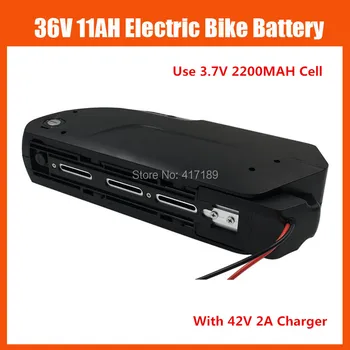 

Hot sale 36V shark down tube Battery 36V 11AH lithium Bicycle battery with USB Port 15A BMS 42V 2A charger free shipping