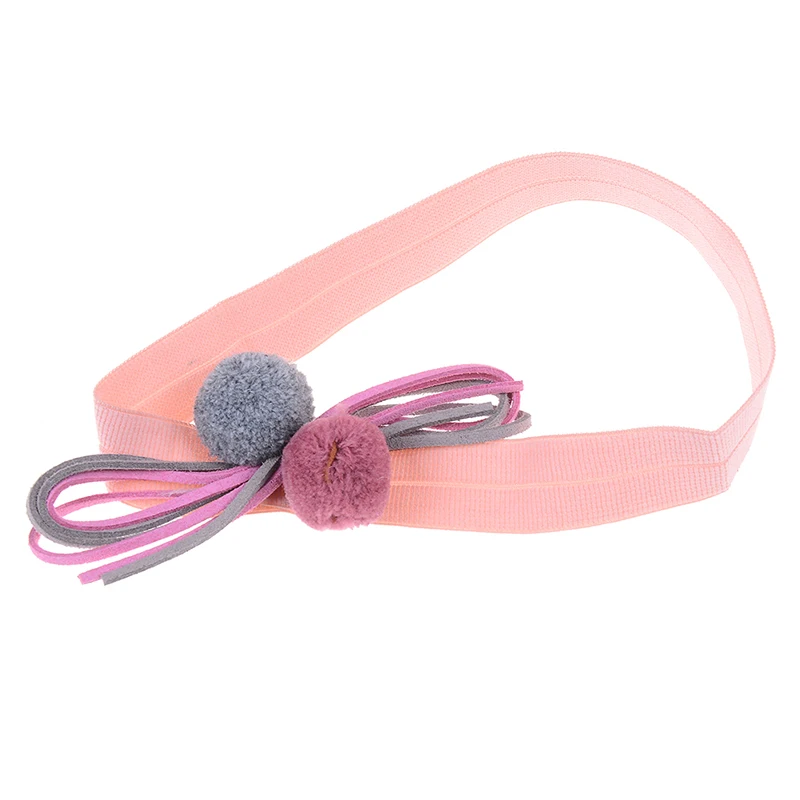 

1PC Elastic Pink Plush Balls Bowknot Rope Hair Bands Turban Cute Korean Style Headband For Girl Children