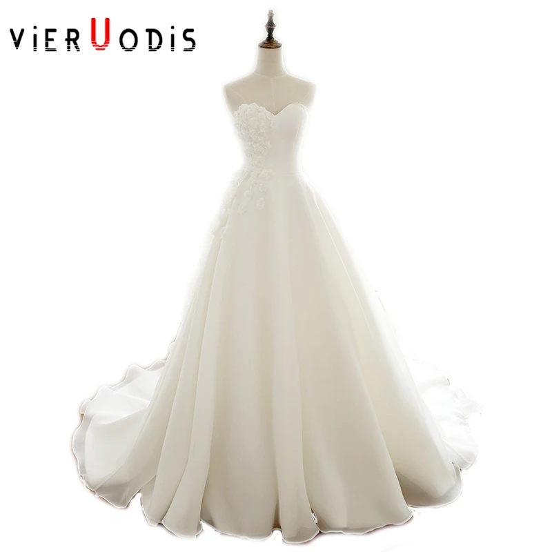 Sale Strapless Simple Casamento A Line White Ivory Vestido De Noiva 2019 Beach Wedding Dresses Court Train Weeding Dress 2