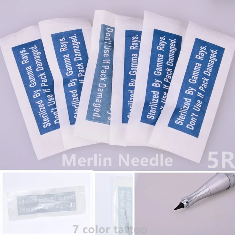 

5R 100pcs Merlin Tattoo Needles For Permanent Makeup Machine -Professional Eyebrow and Lip Makeup Needles Free Shipping